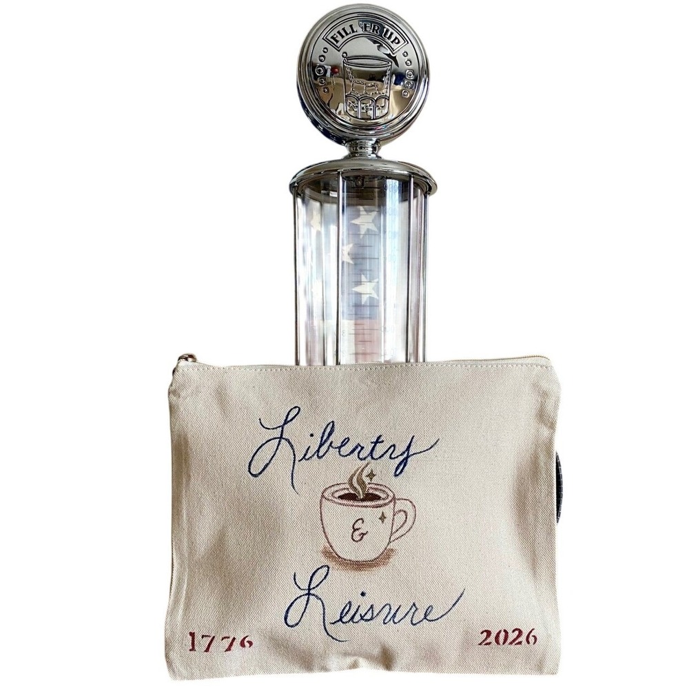 Liberty & Leisure Leisure Pouch Hand Painted Coffee Lover Canvas Travel Pouch